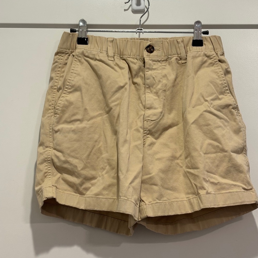 Bear Bottom Khaki Tan Chino Shorts Elastic Waist Cotton Twill Casual Summer